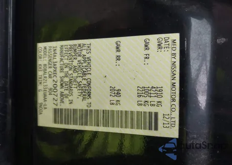 2014 Nissan Altima 2.5 S z USA, uszkodzony, nr VIN 1N4AL3APXEC200727